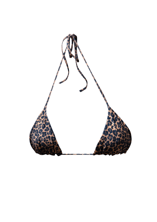 Laguna Triangle Bikini Top - Leopard/ Black