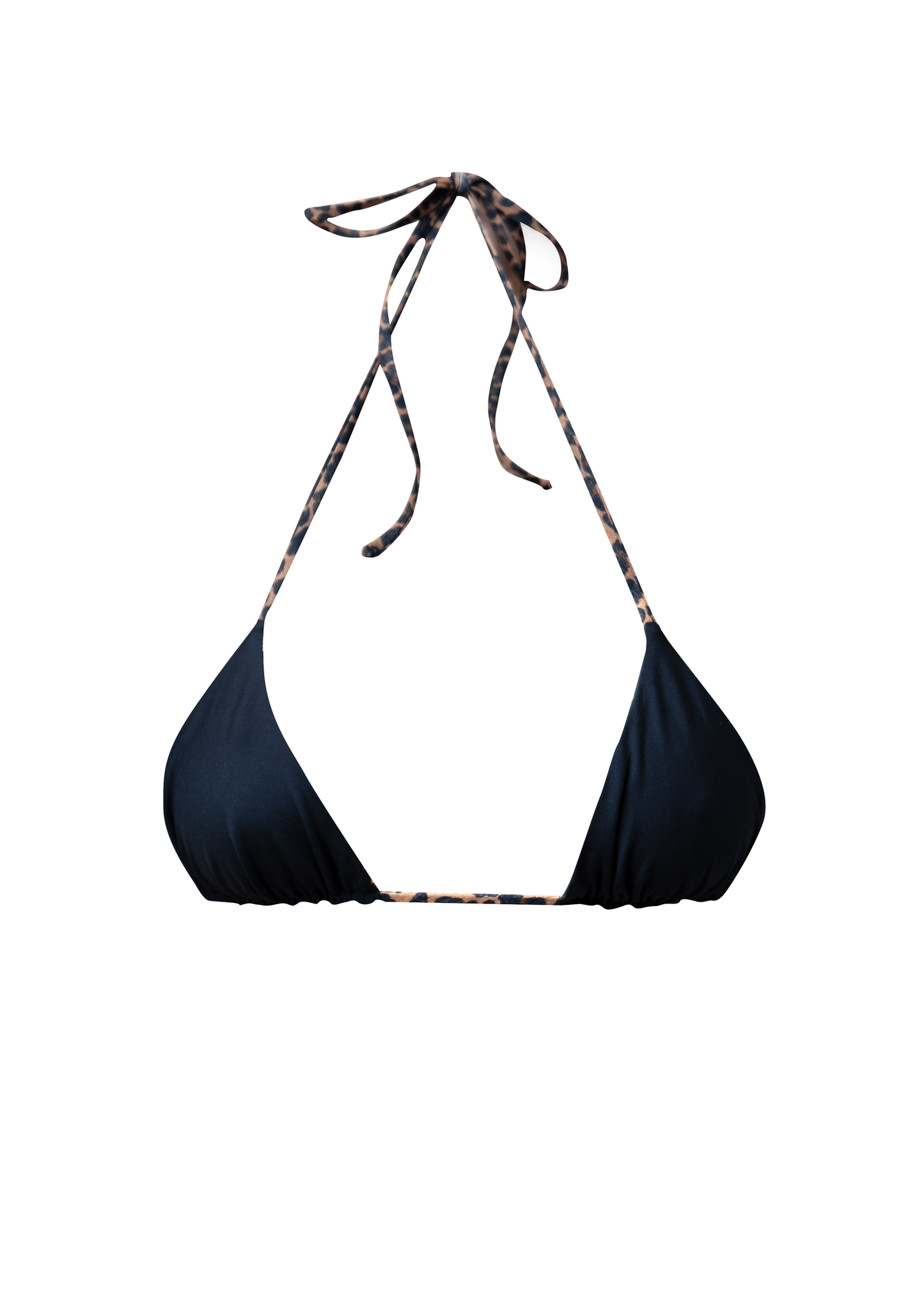 Laguna Triangle Bikini Top - Leopard/ Black