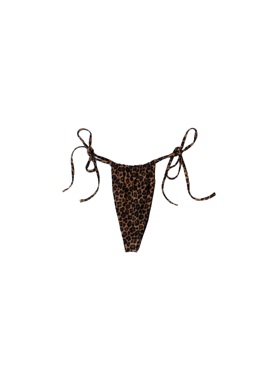 Laguna Ruched Bikini Bottom - Leopard/ Black