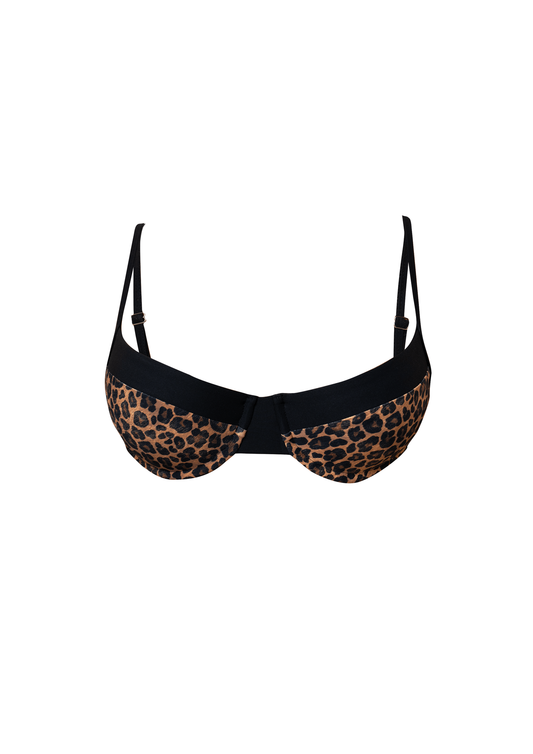Newport Bikini Bra - Leopard/ Black